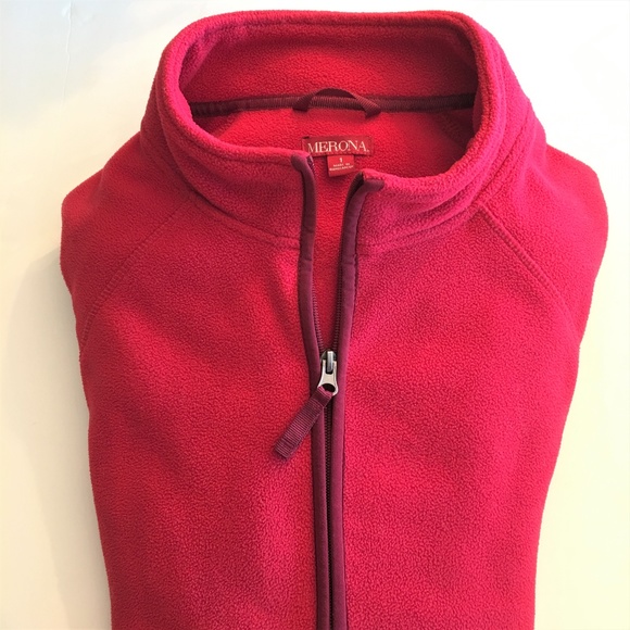 Merona Tops - Merona Fleece | Zip Pull Zipper, CRANBERRY